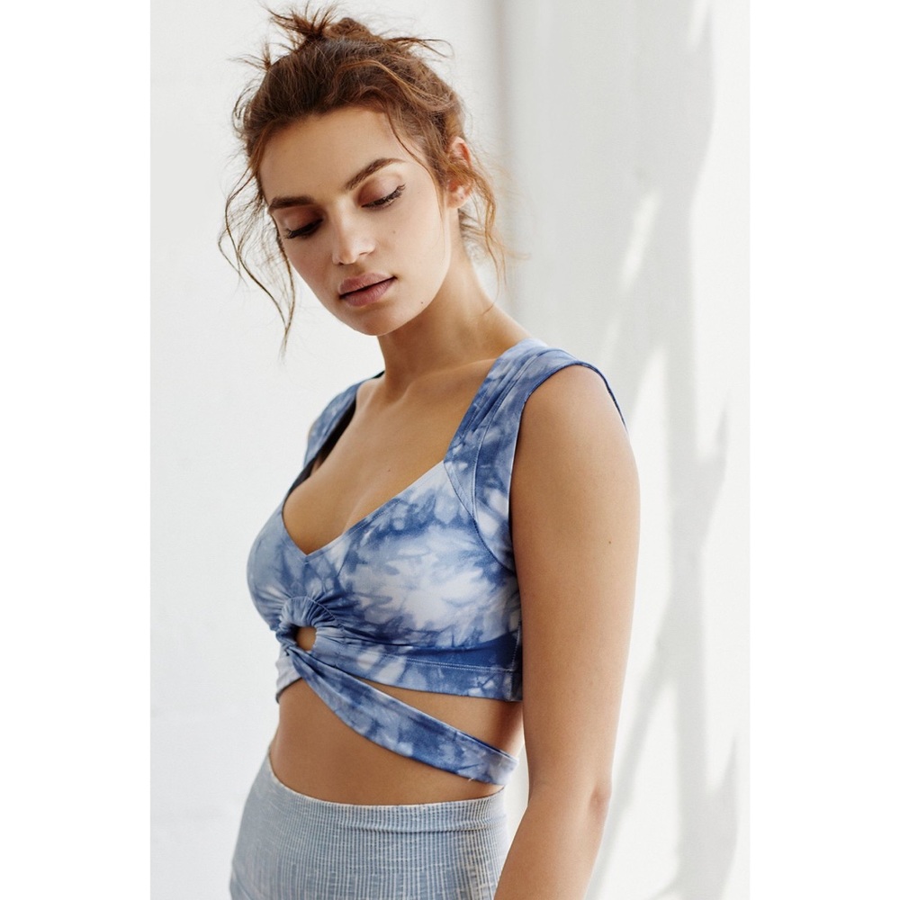 Free People Blue Tie Dye Crop Meridian Top